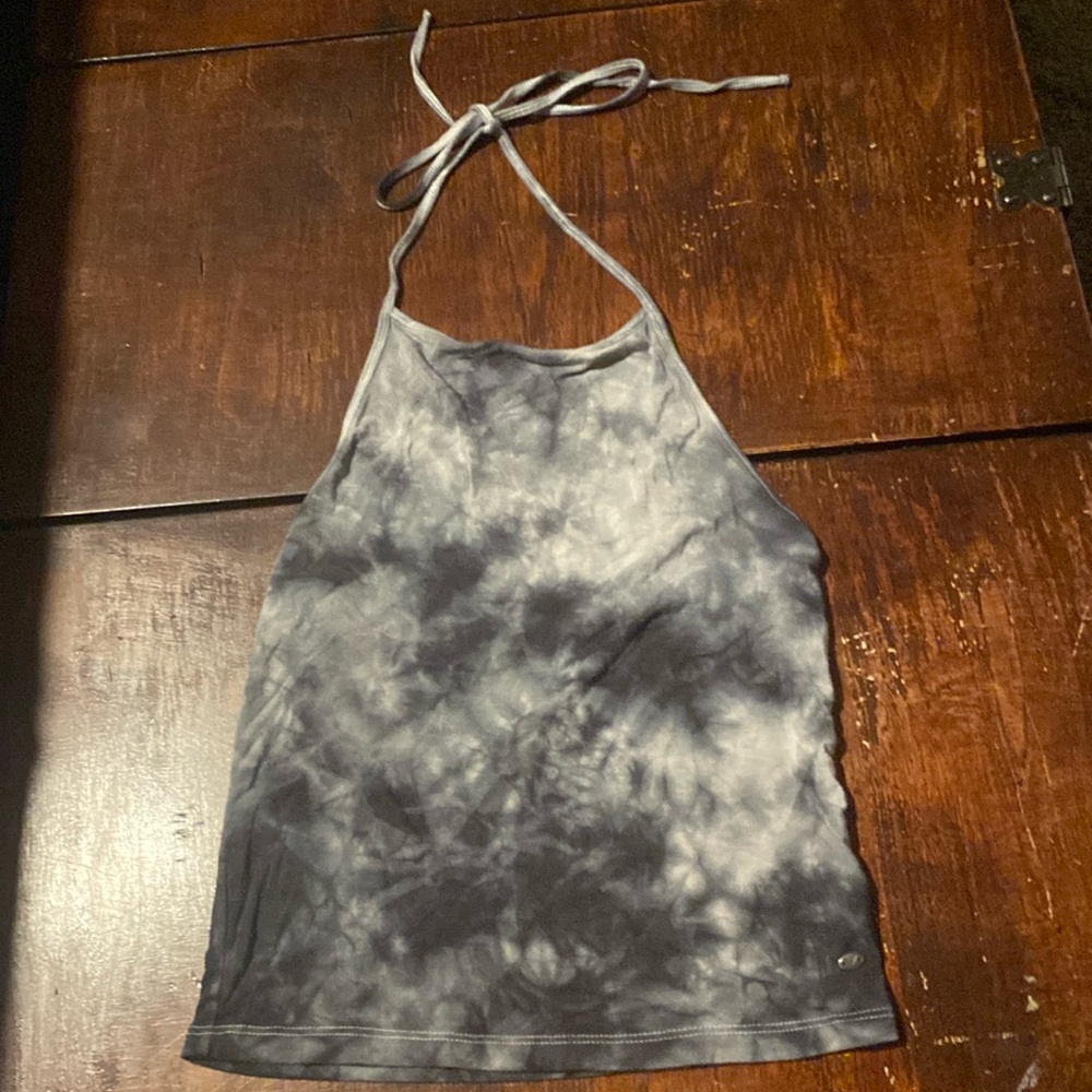 Gray marble halter top